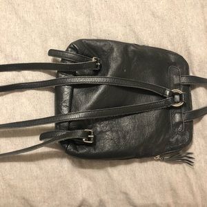Black Faux Leather Brandy Melville Backpack